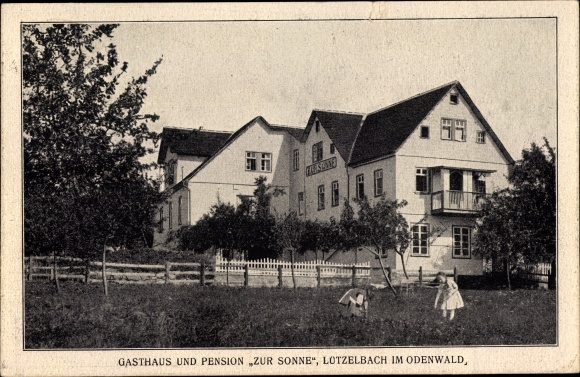 Postcard Lützelbach in the Odenwald Hesse, Pension Zur Sonne
