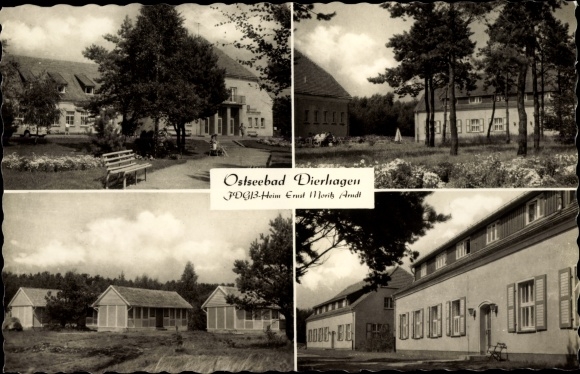 Postcard Baltic resort Dierhagen, FDGB home Ernst Moritz Arndt