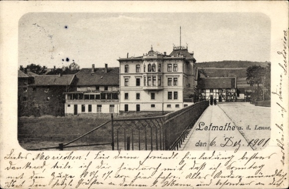 Ak Letmathe Iserlohn im Märkischen Kreis, an der Lenne, Teilansicht