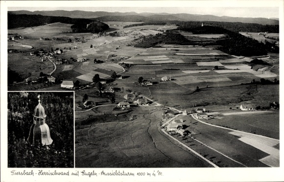 Ak Herrischwand Herrischried im Schwarzwald, Fliegeraufnahme, Giersbach, Gugeln-Aussichtsturm