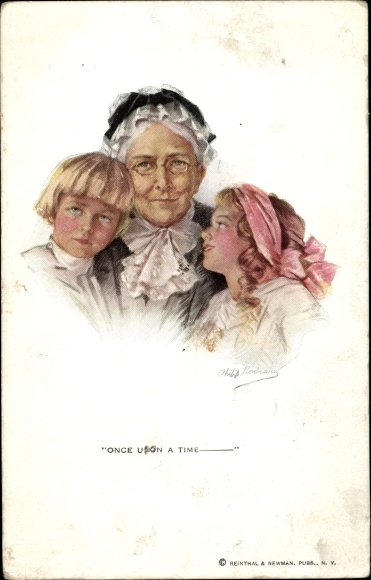 Artist PC Boileau, Philip, Once upon a time, jongen en meisje met oma