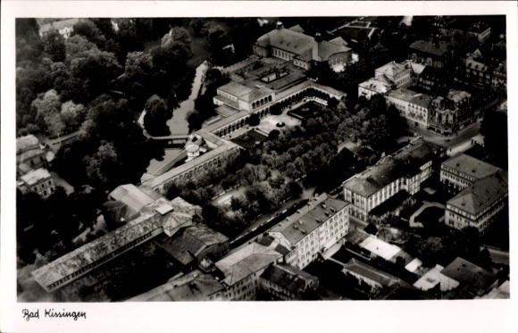Postcard Bad Kissingen Lower Franconia Bavaria, aerial photograph