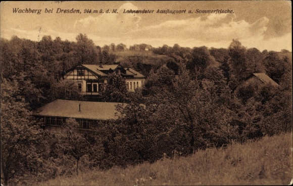 Postcard Dresden Wachwitz, most worthwhile excursion place, Wachberg