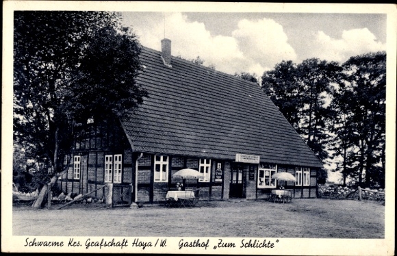 Postcard Schwarme in Lower Saxony, Gasthof Zum Schlichte