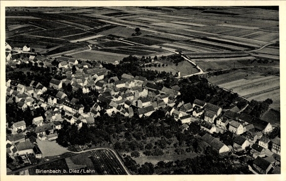 Postcard Birlenbach an der Lahn, aerial photograph
