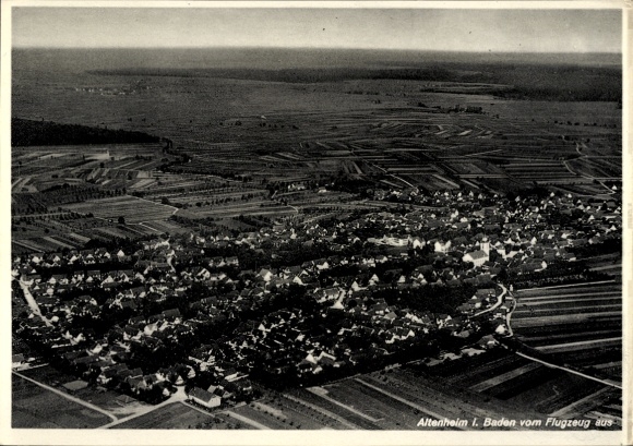Postcard Altenheim Neuried in Baden, aerial photograph