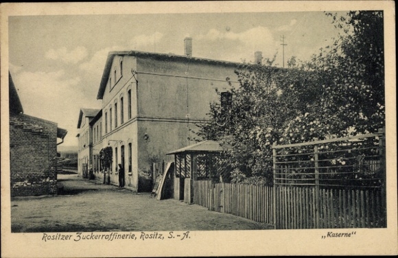 Ak Rositz Thüringen, Rositz suikerraffinaderij, kazerne