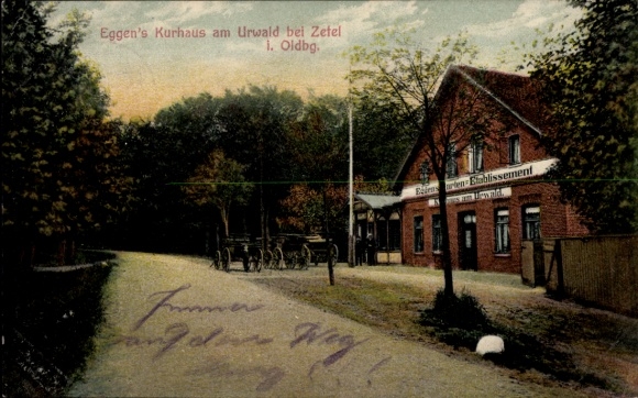 Postcard Zetel in Oldenburg Friesland, Eggens Kurhaus in the jungle