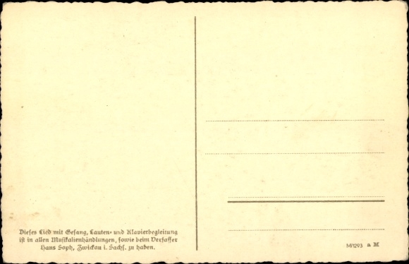 Song Postcard Soph, Hans, When the sun goes down, Erzgebirge dialect no. 2
