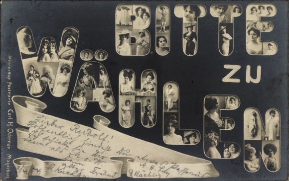 Letters Postcard Please choose, women's portraits