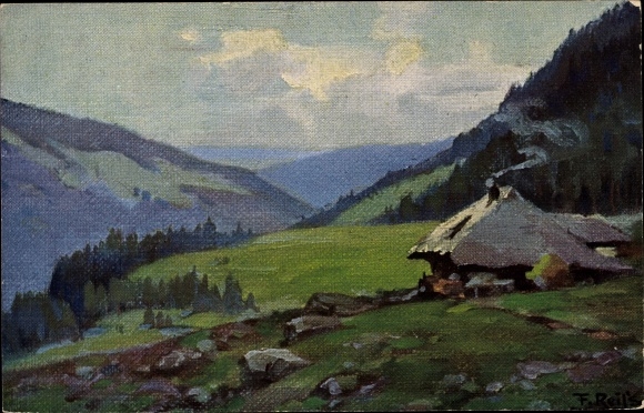Artist Postcard Reiss, Fritz, Summer in the Black Forest