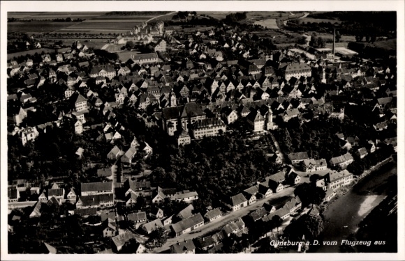 Postcard Günzburg on the Danube Swabia, aerial photograph