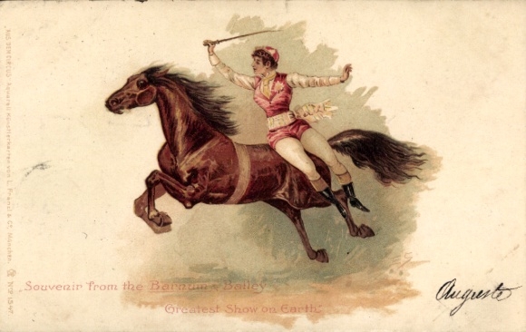 Litho Barnum & Bailey Zirkus, Greatest show on earth, Reiterin