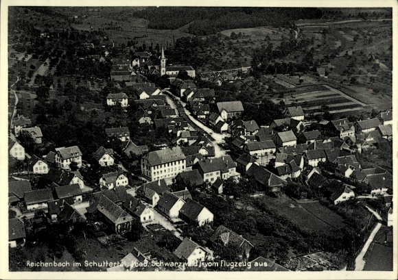 Postcard Reichenbach im Schuttertal Lahr in the Black Forest Baden, aerial photograph