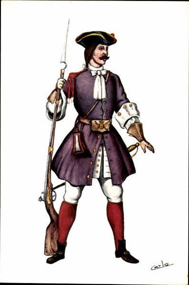 17 alte Ak mit Beiheft Uniformen des spanischen Militärs