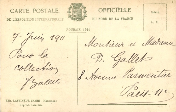 Postcard Roubaix Nord, International Exhibition 1911, Flemish Village, Chile Pavilion