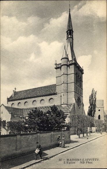 Postcard Maisons Laffitte Yvelines, church