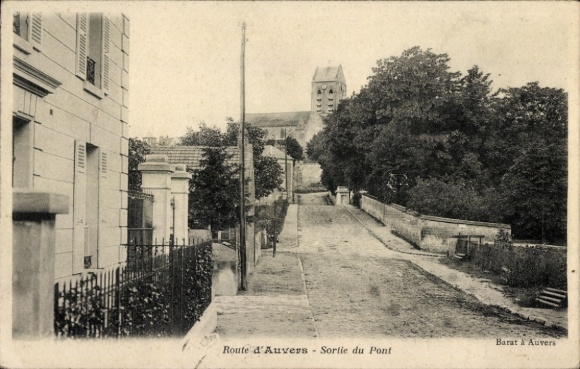 Ak Auvers-sur-Oise Val d'Oise, Ausfahrt du Pont