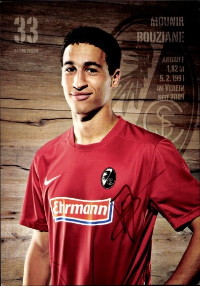 Autogrammkarte Fußballer Mounir Bouziane, SC Freiburg, Autogramm