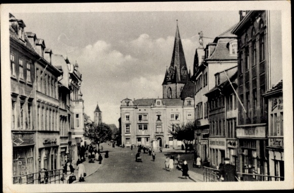 Postcard Bernburg an der Saale, Ernst-Thälmann-Platz, St. Marien, Nikolai, Architecture