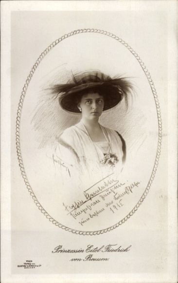 Passepartout Ak Prinzessin Eitel Friedrich von Preußen, Sophie Charlotte von Oldenburg, Liersch 7424