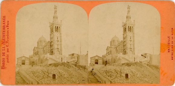 Stereo photo Marseille Bouches du Rhône, Notre Dame de la Garde