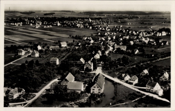 Postcard Ay Senden Bavaria, aerial photograph