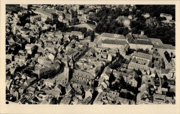 Postcard Fulda in Hesse, aerial photograph