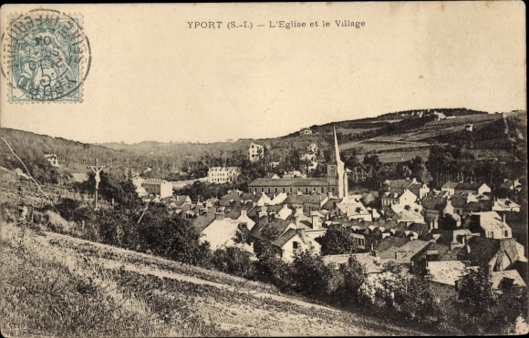 Postcard Yport Seine Maritime, The Church, The Village