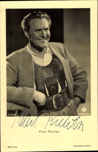 Ak Schauspieler Paul Richter, Portrait, Ross 3119/1, Autogramm