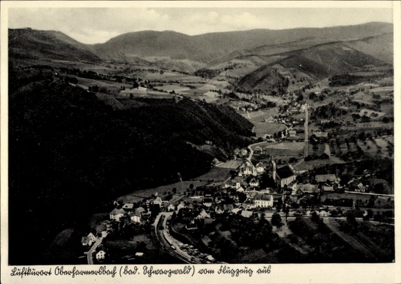 Postcard Oberharmersbach in the Black Forest Baden, aerial photograph