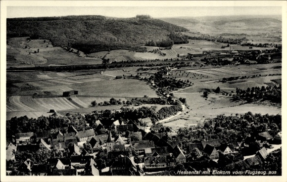 Postcard Hessental Schwäbisch Hall in Württemberg, Einkorn, aerial photograph