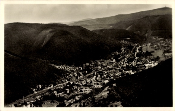 Postcard Lambrecht in the Palatinate, aerial photograph