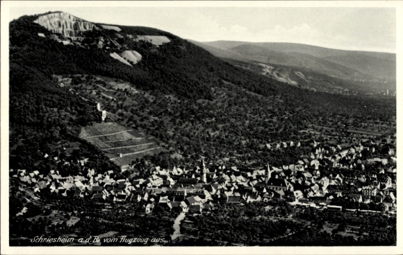 Ak Schriesheim an der Bergstraße, Fliegeraufnahme