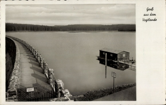 Postcard Muldenberg Grünbach in Vogtland, Muldenberg Dam