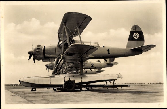 Postcard Arado Ar 95 multipurpose seaplanes, Luftwaffe, II WW