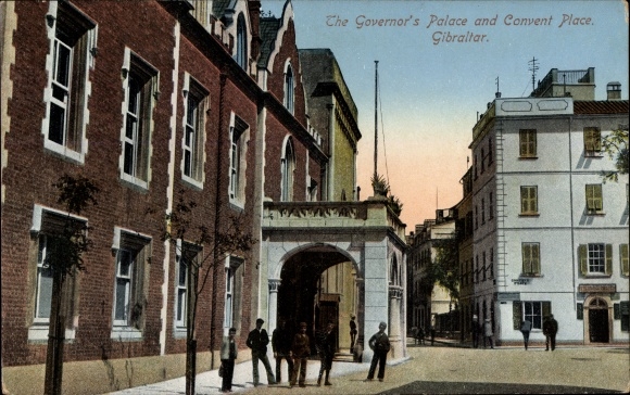 Postcard Gibraltar, The Governor's Palace and Convent Place