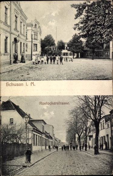 Postcard Schwaan in Mecklenburg, Rostocker Straße