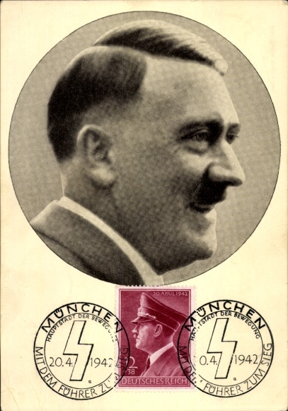 Postcard Führer and Reich Chancellor Adolf Hitler, Men of the Time 91