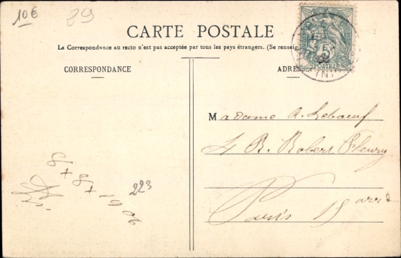 Postcard Quimperlé Finistère, Hôtel de Ville, Église Ste-Croix, street, building