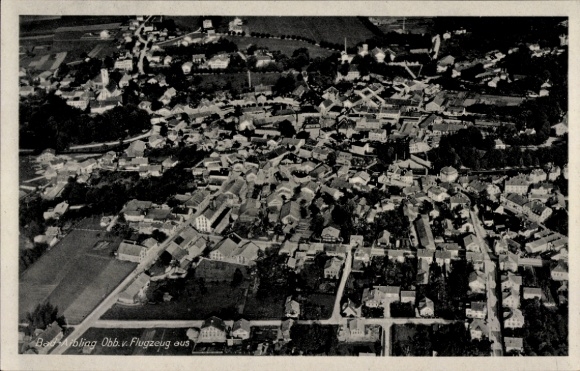 Postcard Bad Aibling in Upper Bavaria, aerial photograph