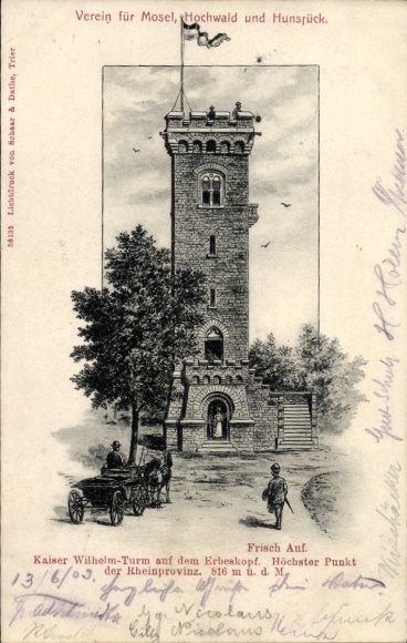 Postcard Hilscheid in Rhineland Palatinate, Erbeskopf, Kaiser Wilhelm Tower
