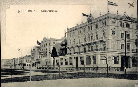 Postcard North Sea resort Norderney East Frisia, Kaiserstraße