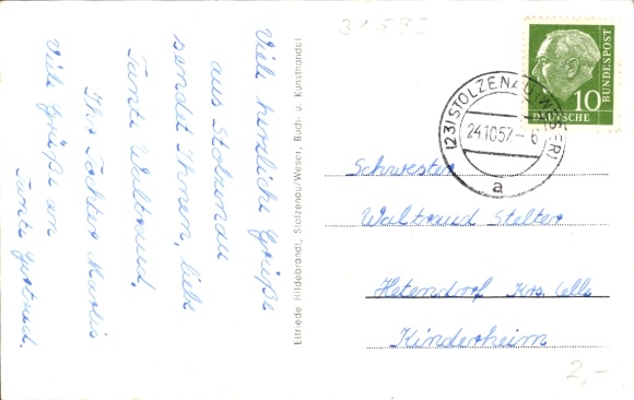 Postcard Stolzenau on the Middle Weser, Mühlenteich