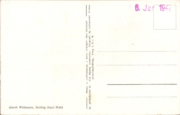Postcard Roding in the Upper Palatinate, aerial photograph