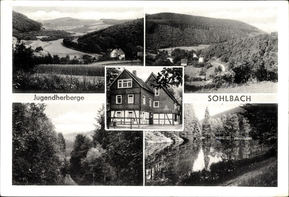 Ak Netphen Kr Siegen, jeugdherberg Sohlbach, vijver, bos