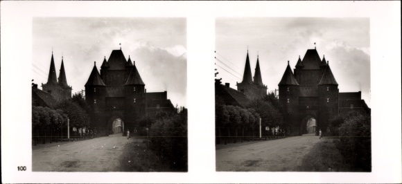 Stereo Raumbild Foto "Deutsche Gaue", Nr. 100 Xanten am Niederrhein, Clever Tor, Kathedrale