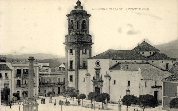 Postcard Algeciras Andalusia, Plaza de la Constitución, building, architecture