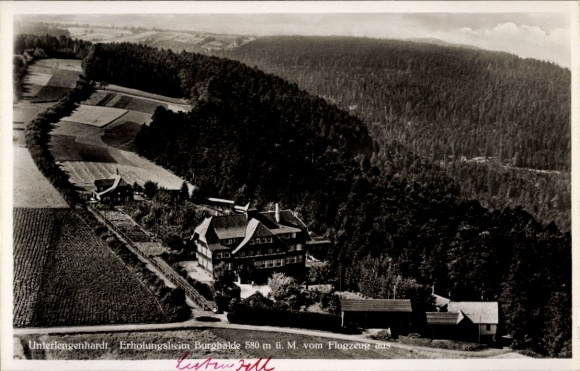 Ak Unterlengenhardt Bad Liebenzell im Schwarzwald, Fliegeraufnahme, Erholungsheim Burghalde