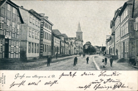 Postcard Bergen on the Dumme Wendland, street section